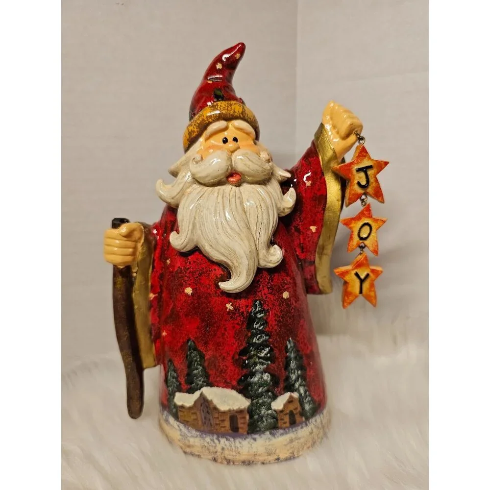 Santa Clause Figurine Christmas 10‎ inch tall Paper Mache